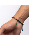 Bracelet Homme "HUGO" avec perles de Bali turquoise et Argent 925