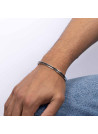 Bracelet jonc Homme ALBAN en Argent massif 925 et Zirconium Noirs