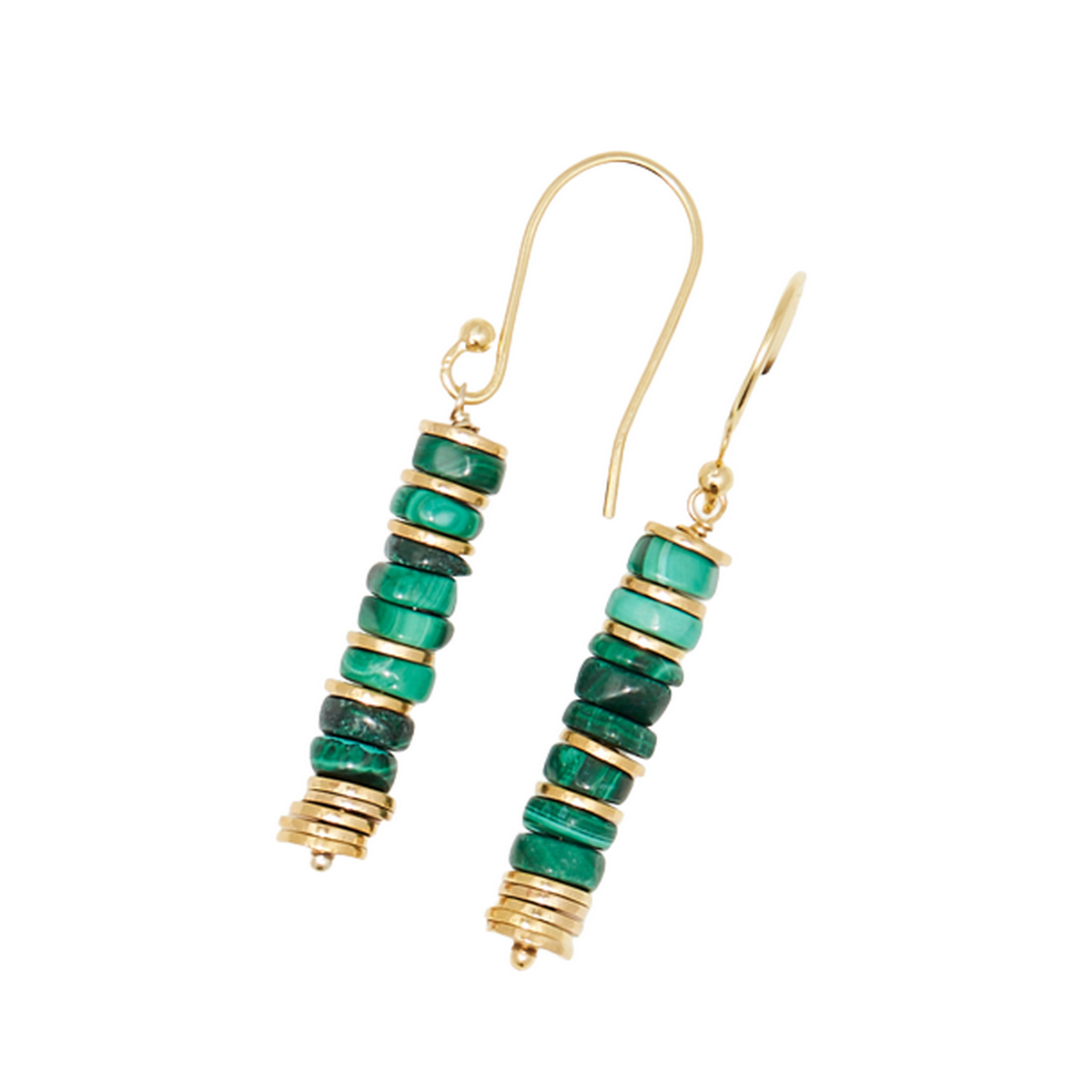 Boucle d'oreilles "Siempreviva" Malachite