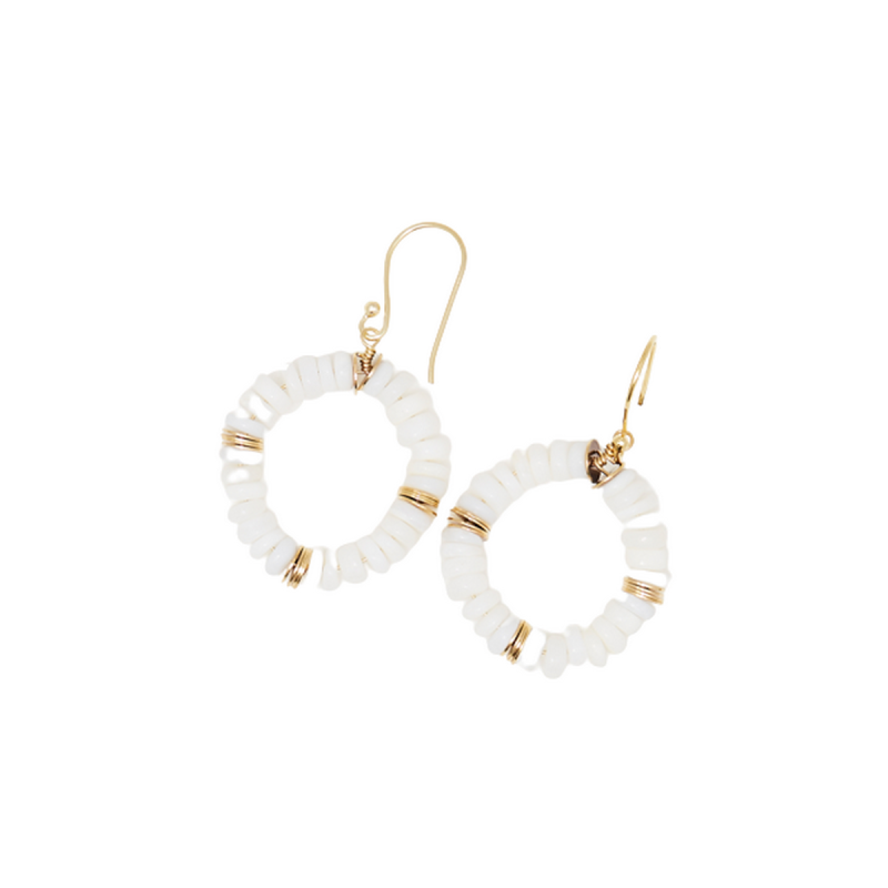 Boucles d'oreilles  Zaniyah  Opale blanche