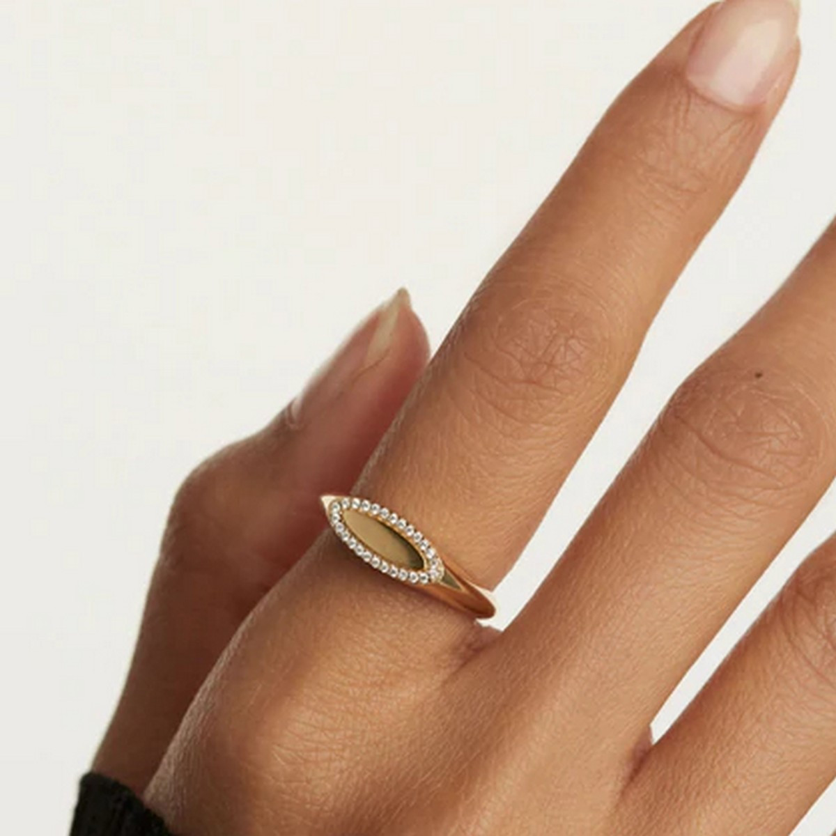 PDPAOLA Bague en argent doré - LACE STAMP GOLD PDPAOLA Bague - Lace Stamp Gold -en argent plaqué or - AN01-629