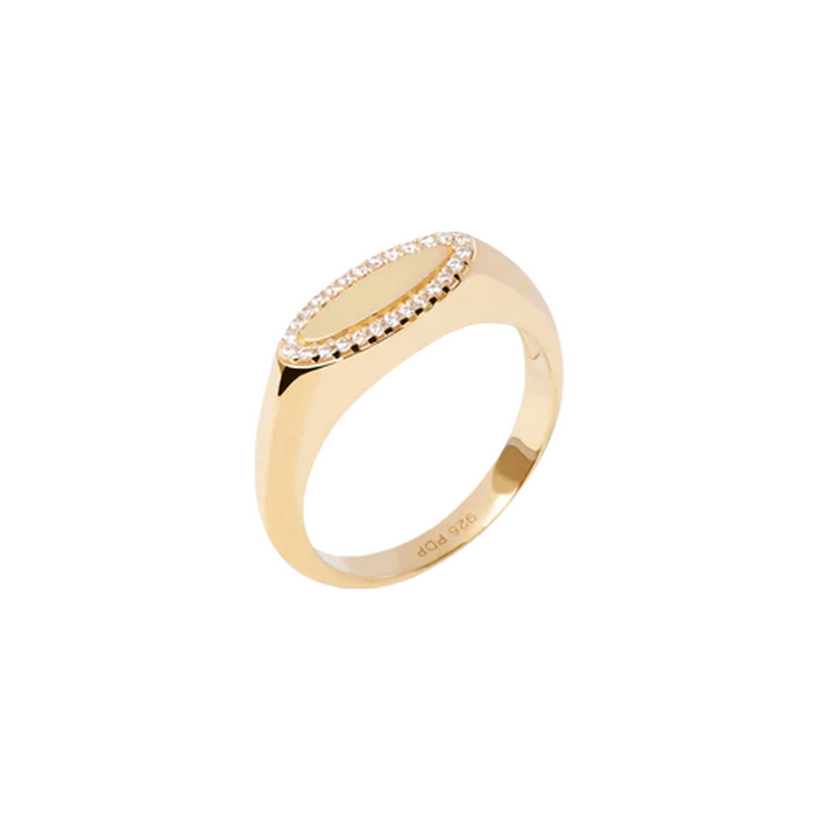 PDPAOLA Bague - Lace Stamp Gold -en argent plaqué or - AN01-629