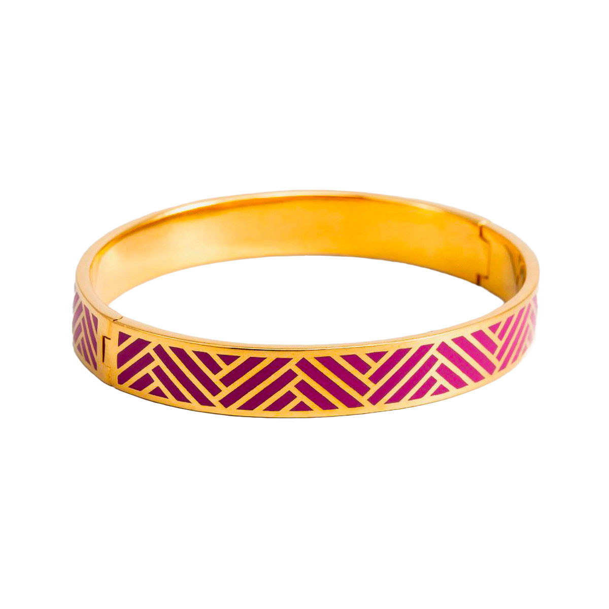 Bracelet jonc "RIO" émail Violet finition dorée Bracelet Jonc MELODIA émail violet finition dorée