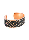 Bracelet manchette "MEXICO" Émail noir finition rosée