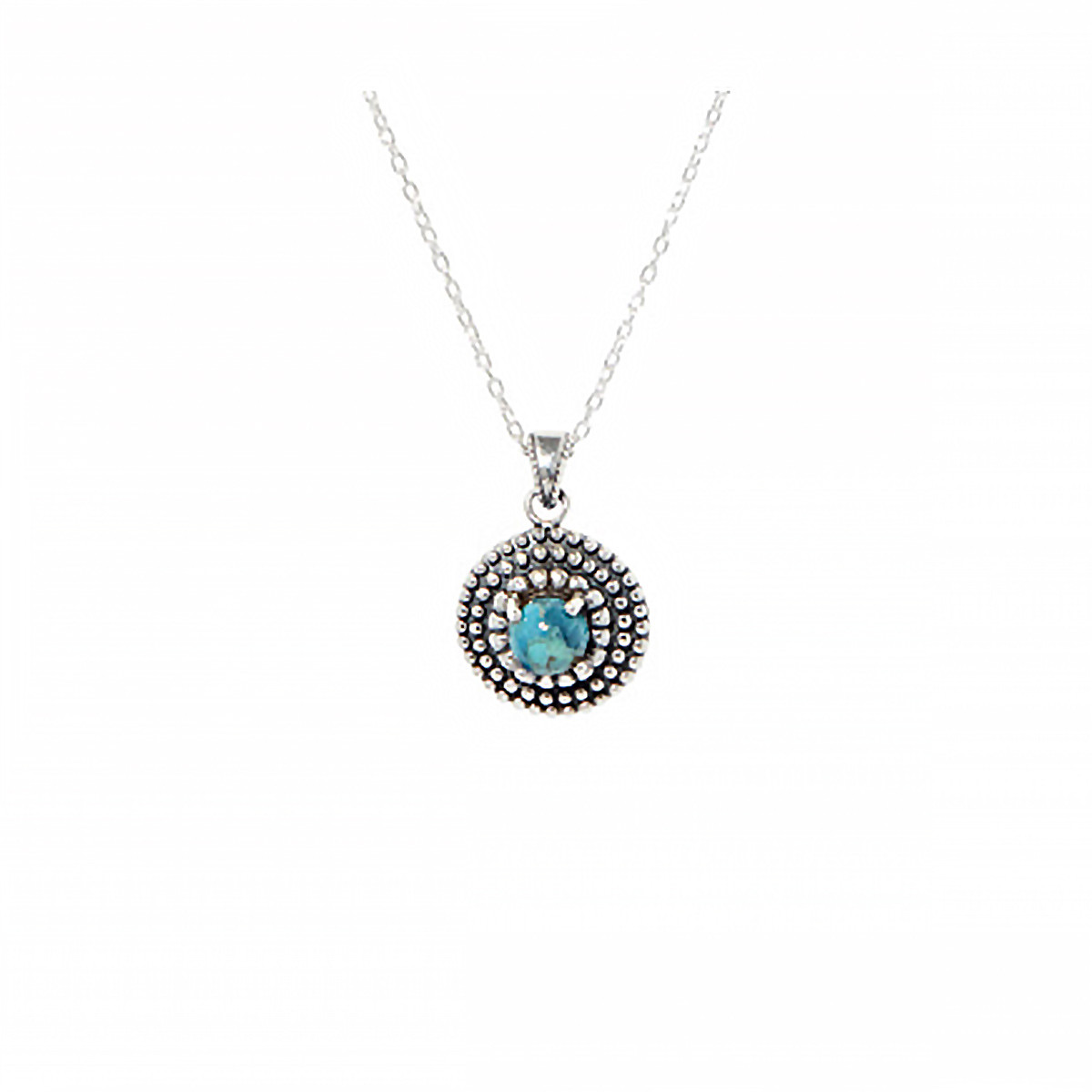Collier "Pochote" Turquoise 0,10ct et Argent Massif 925/1000