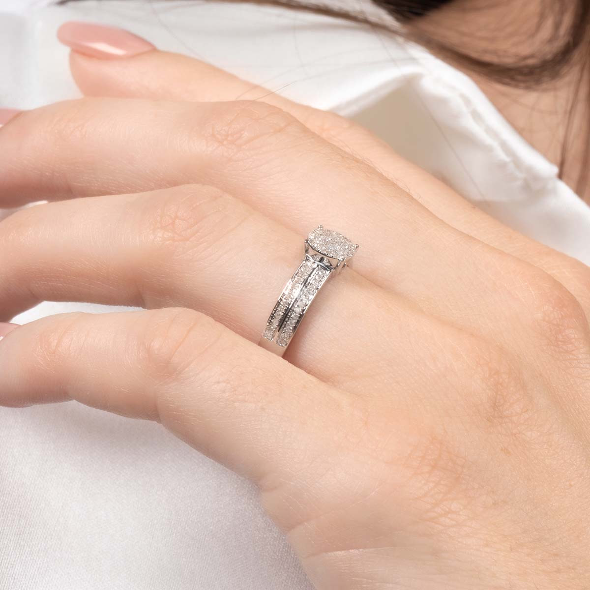 Bague "Toi que j'aime" Or blanc et Diamants