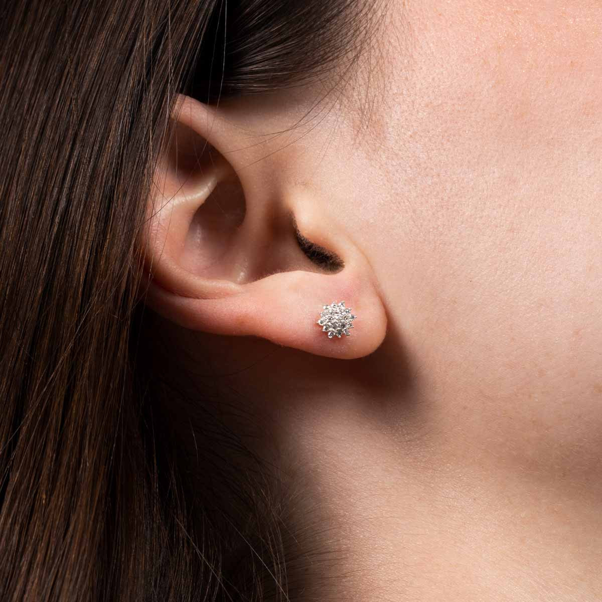 Boucles d'oreilles Or Blanc et Diamant Boucles d'oreilles "Fraîche" Or blanc et Diamant