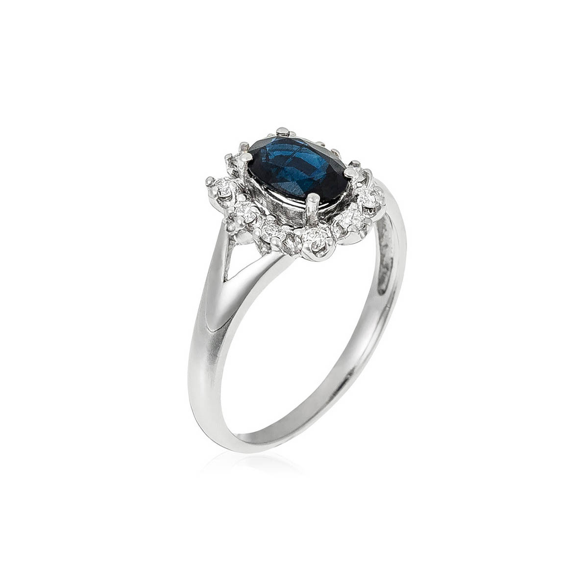 Bague "Bahia Saphir" Or blanc et Diamants Bague "Bahia Saphir" Or blanc et Diamants