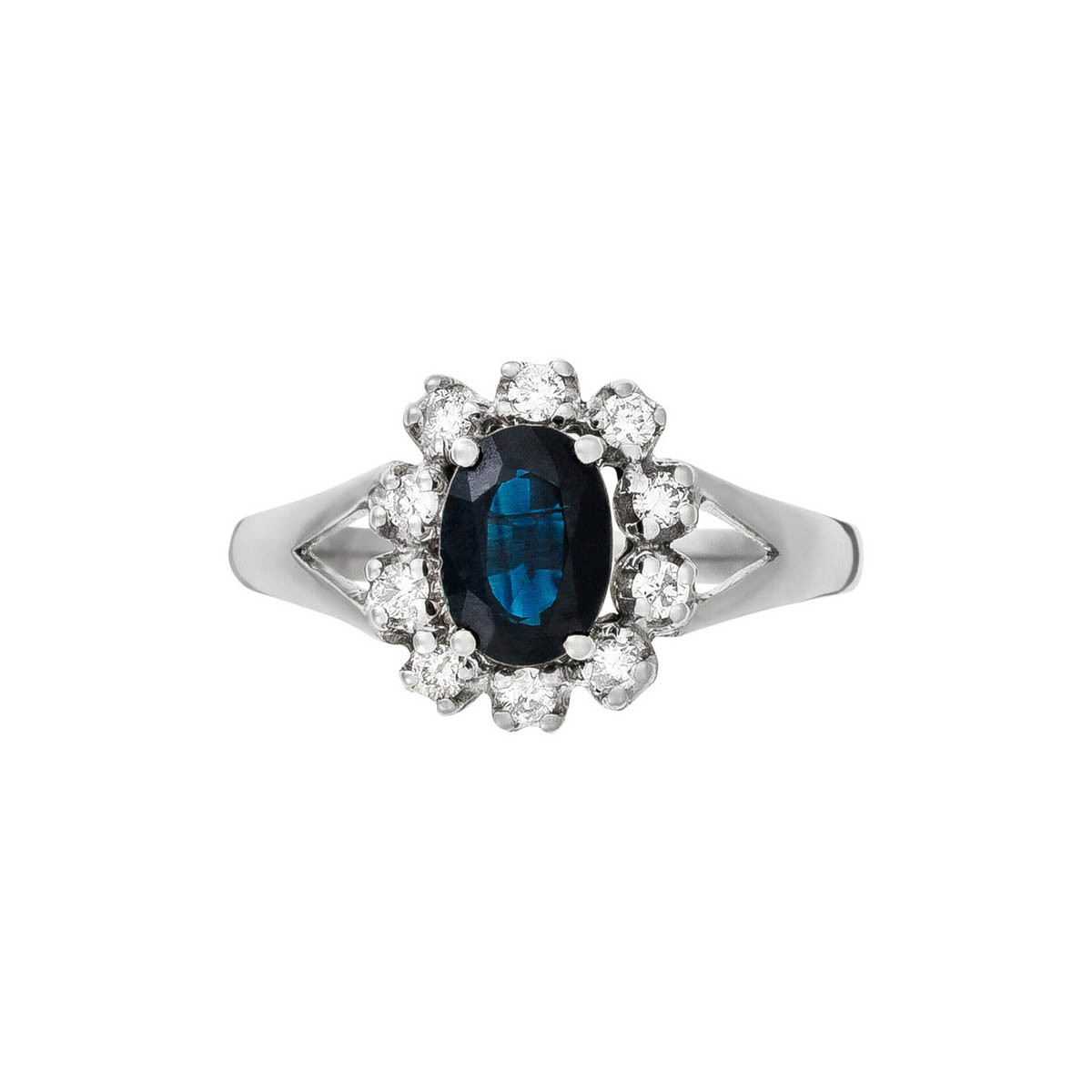 Bague "Bahia Saphir" Or blanc et Diamants Bague "Bahia Saphir" Or blanc et Diamants