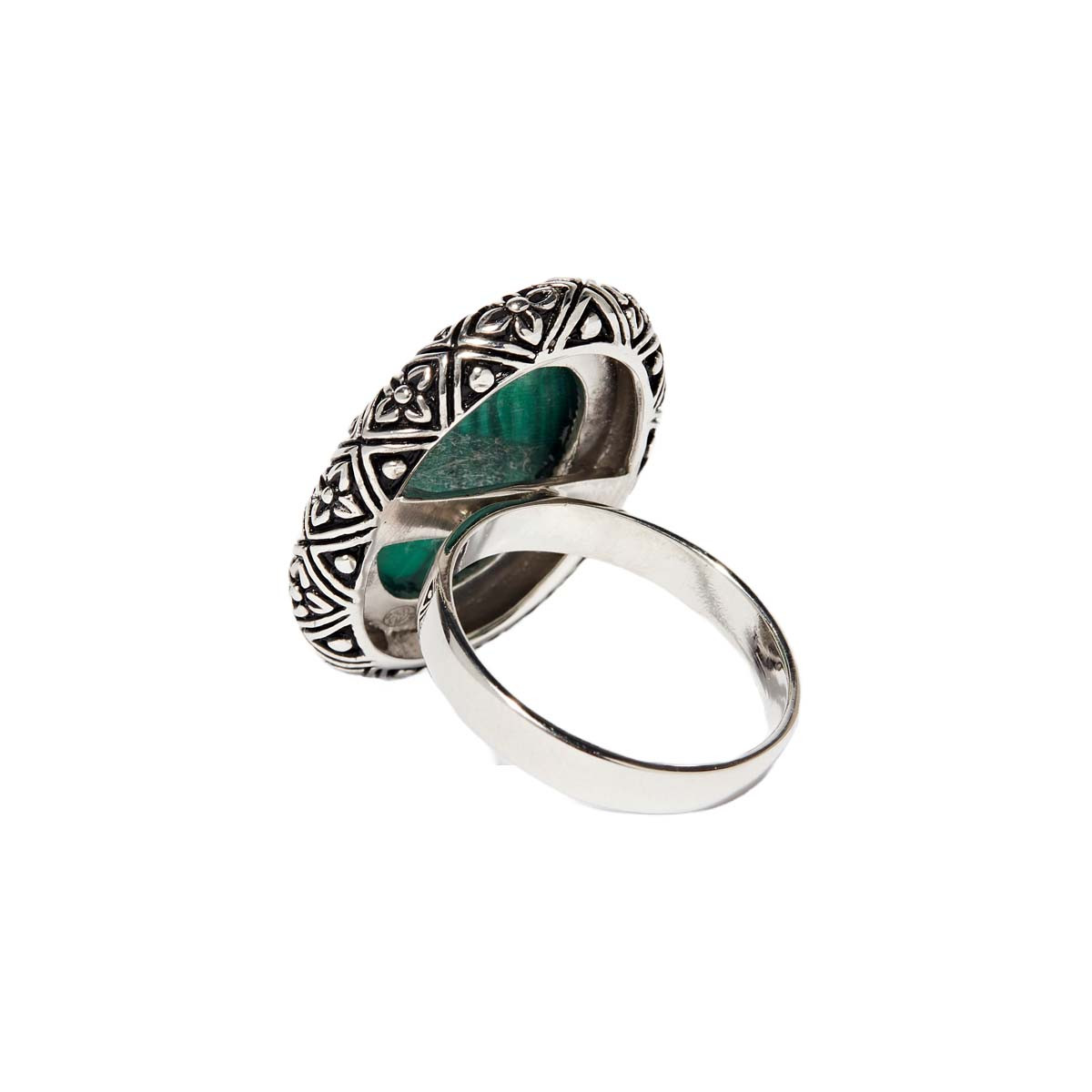 Bague "Chichen Malachite" Argent 925 Bague "Perejil" Malachite 8,10ct et Argent Massif 925/1000