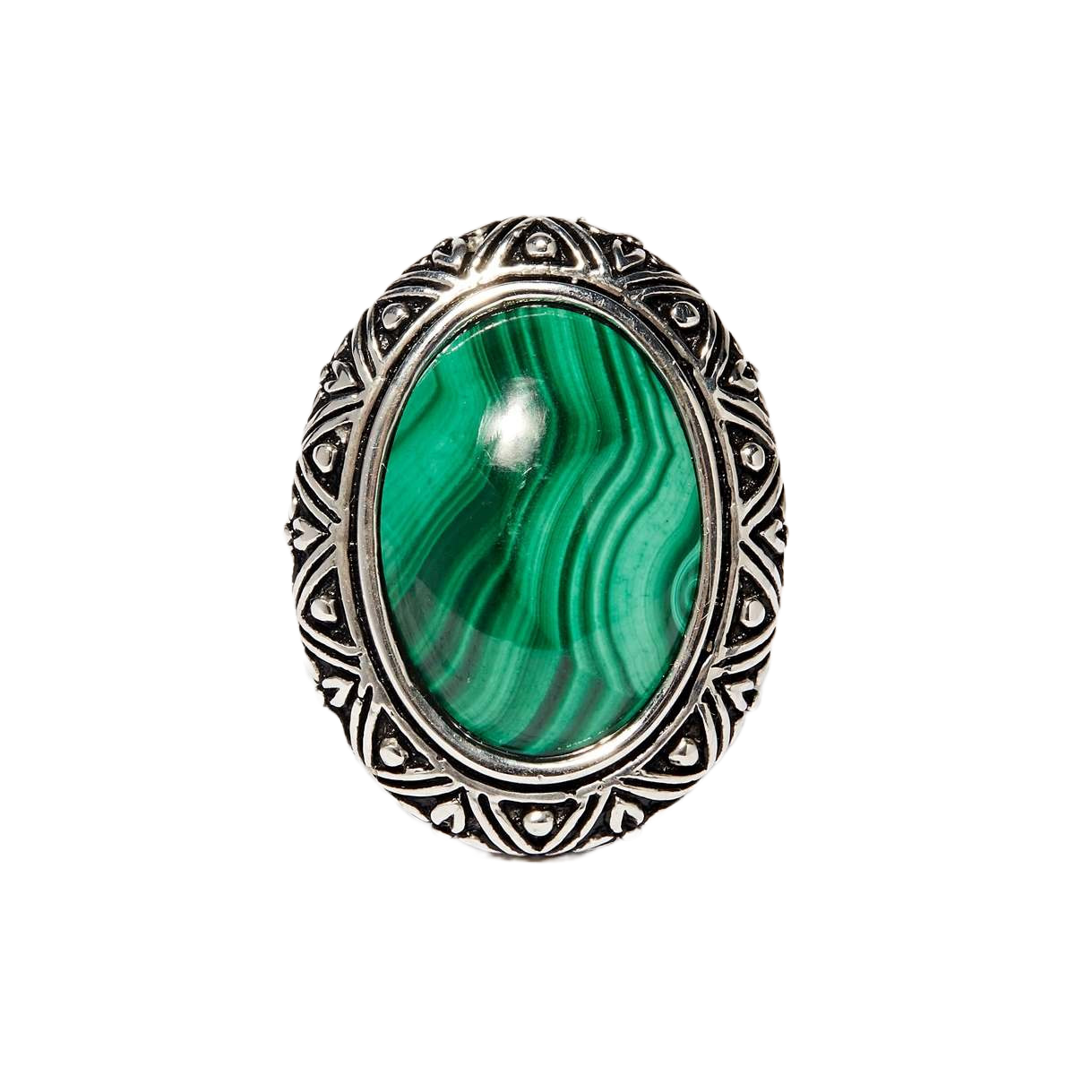 Bague "Chichen Malachite" Argent 925 Bague "Perejil" Malachite 8,10ct et Argent Massif 925/1000