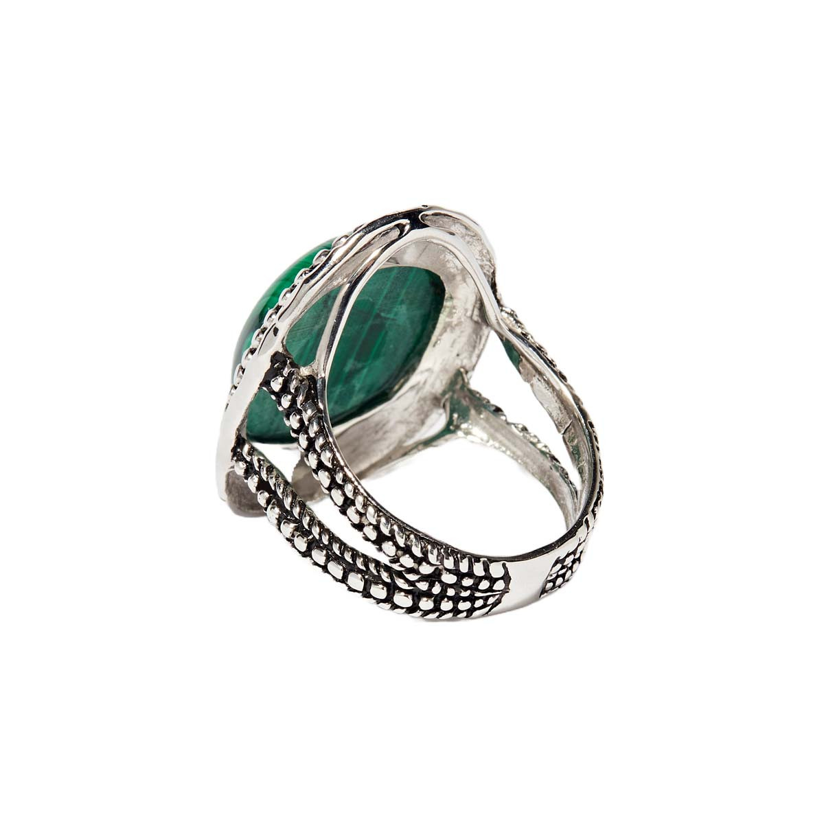 Bague "Malinalli Malachite" Argent 925 Bague "Petunia" Malachite 9,40ct et Argent Massif 925/1000