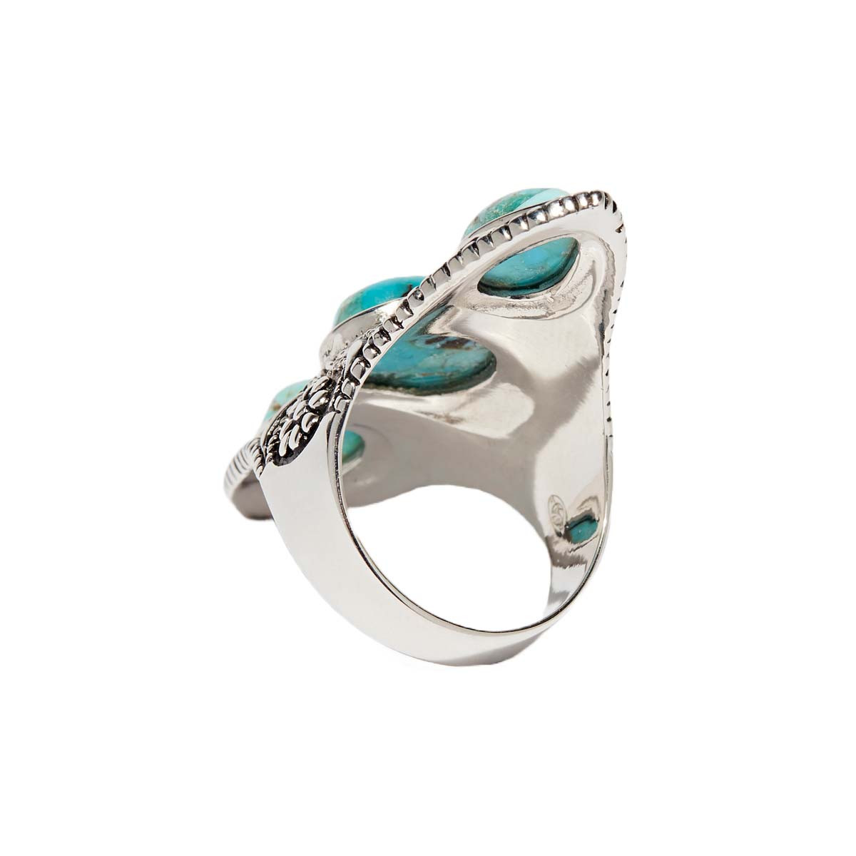 Bague "Calli Turquoise" Argent 925 Bague "Pino" Turquoise 4,5ct/3 et Argent Massif 925/1000