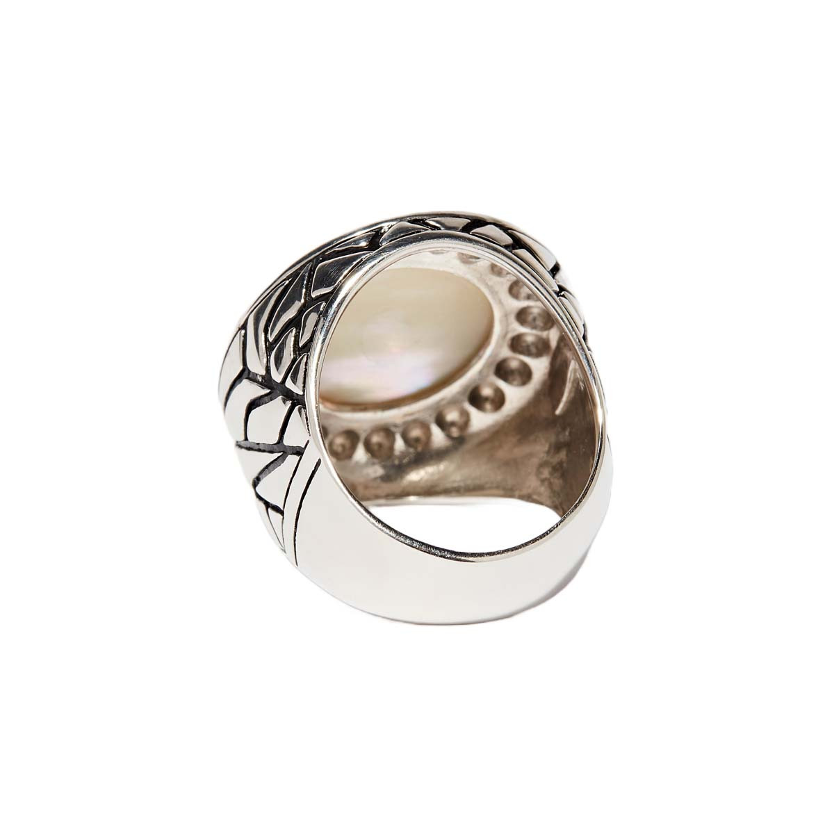 Bague "Ehecatl" Argent 925 Bague "Pirul" Nacre 6,7ct et Argent Massif 925/1000