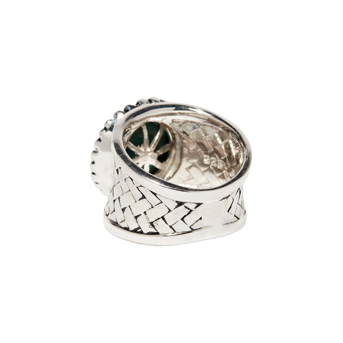 Bague "Quetzacoalt Malachite" Argent 925 Bague "Quina" Malachite 5,4ct et Argent Massif 925/1000