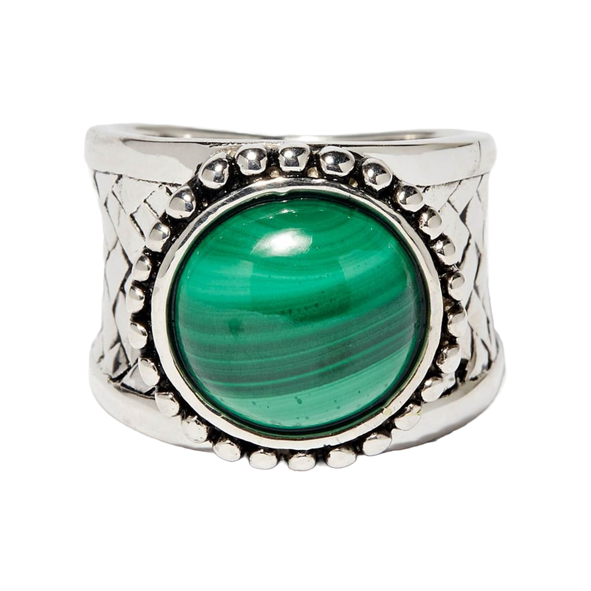 Bague "Quetzacoalt Malachite" Argent 925 Bague "Quina" Malachite 5,4ct et Argent Massif 925/1000