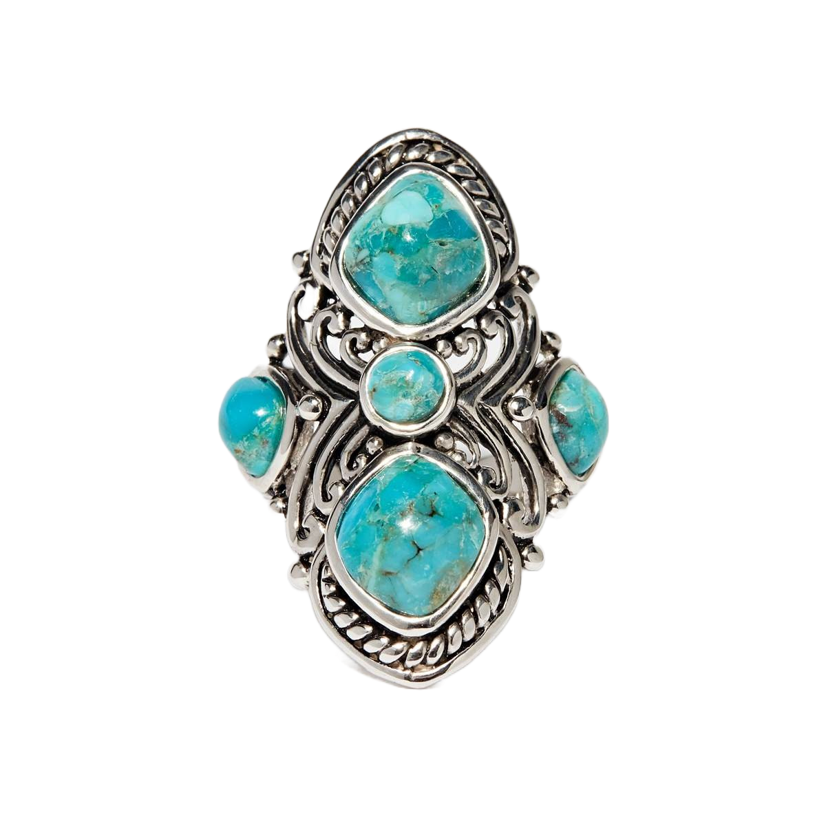 Bague "Sabina" Turquoise 4,90ct/5 et Argent Massif 925/1000