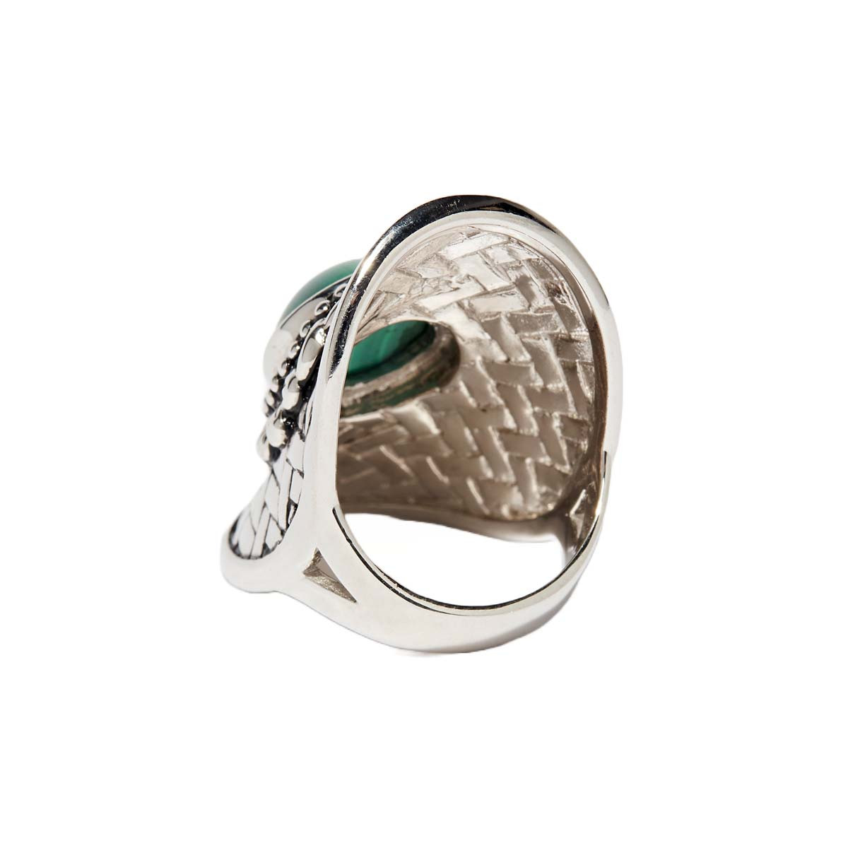 Bague "Ocelotl Malachite" Argent 925 Bague "Tecoma" Malachite 4,90ct et Argent Massif 925/1000