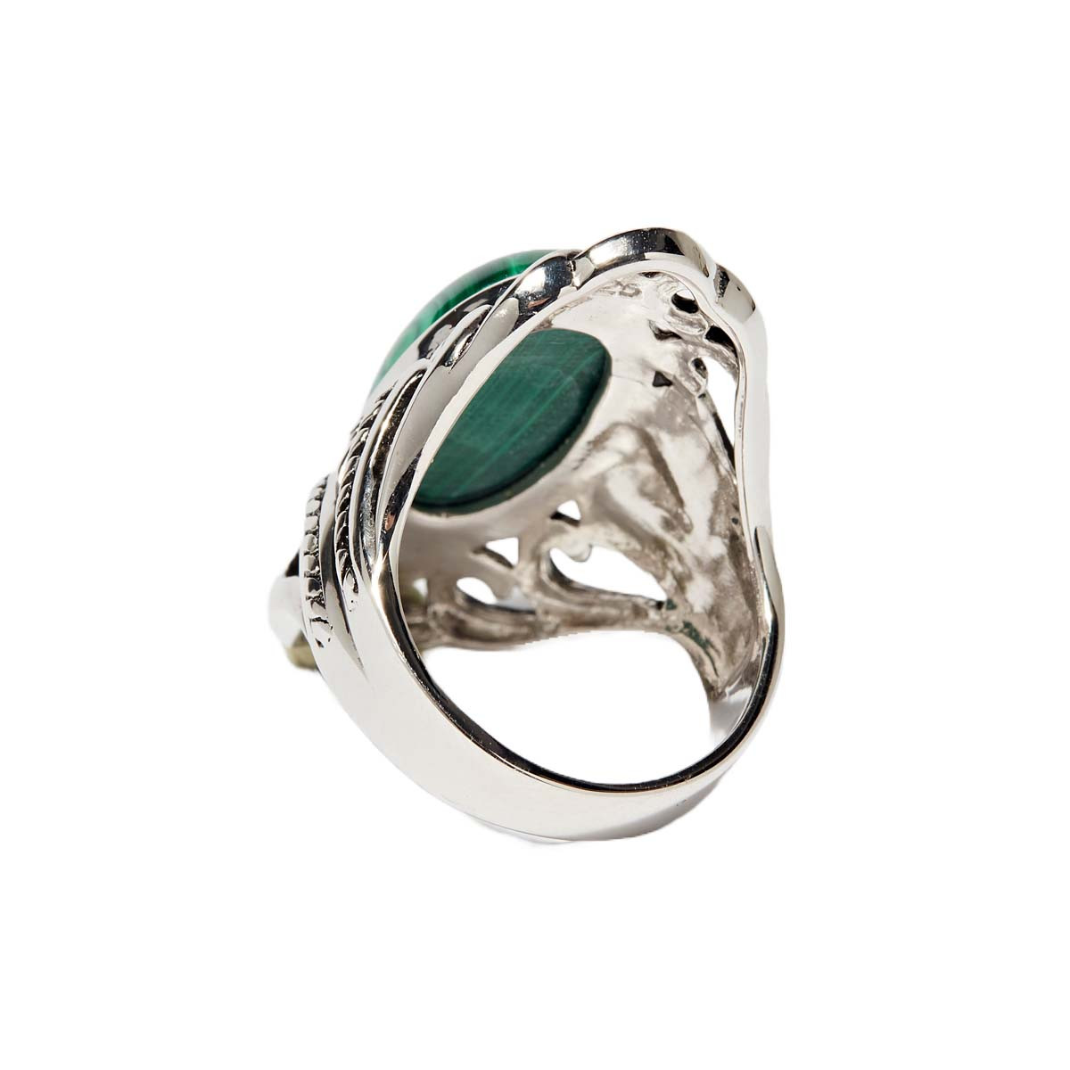 Bague "Tuna" Malachite 6,30ct et Argent Massif 925/1000