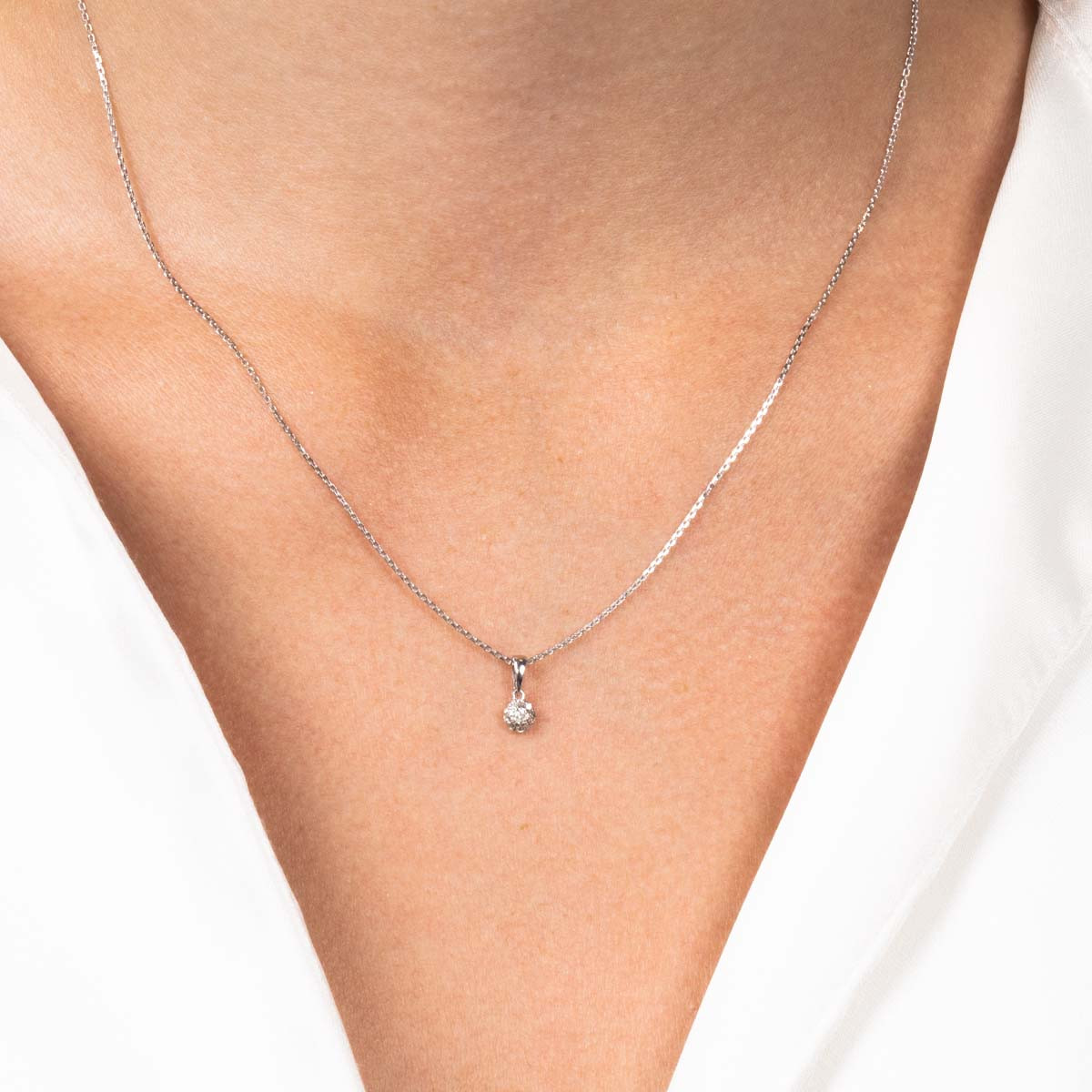 Pendentif "Idylle" Or Blanc et Diamants Pendentif "Idylle" Or Blanc et Diamants