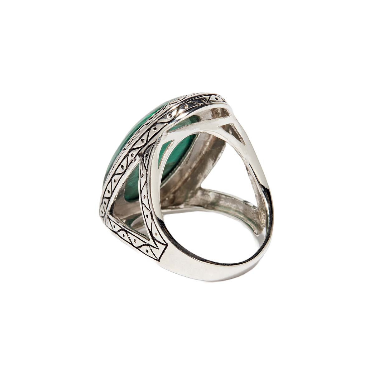 Bague "Tonatiuh Malachite" Argent 925 Bague "Zafiro" Malachite 15,70ct et Argent Massif 925/1000