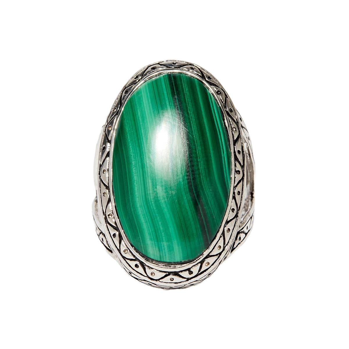 Bague "Tonatiuh Malachite" Argent 925 Bague "Zafiro" Malachite 15,70ct et Argent Massif 925/1000