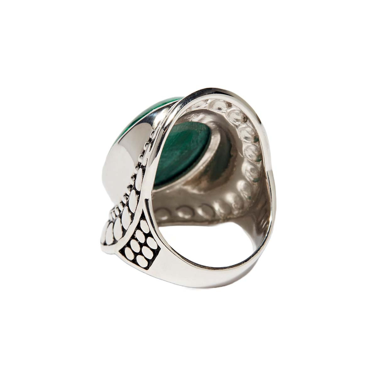 Bague "Zinnia" Malachite 13ct et Argent Massif 925/1000