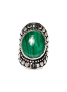 Bague "Xipe Totec Malachite" Argent 925