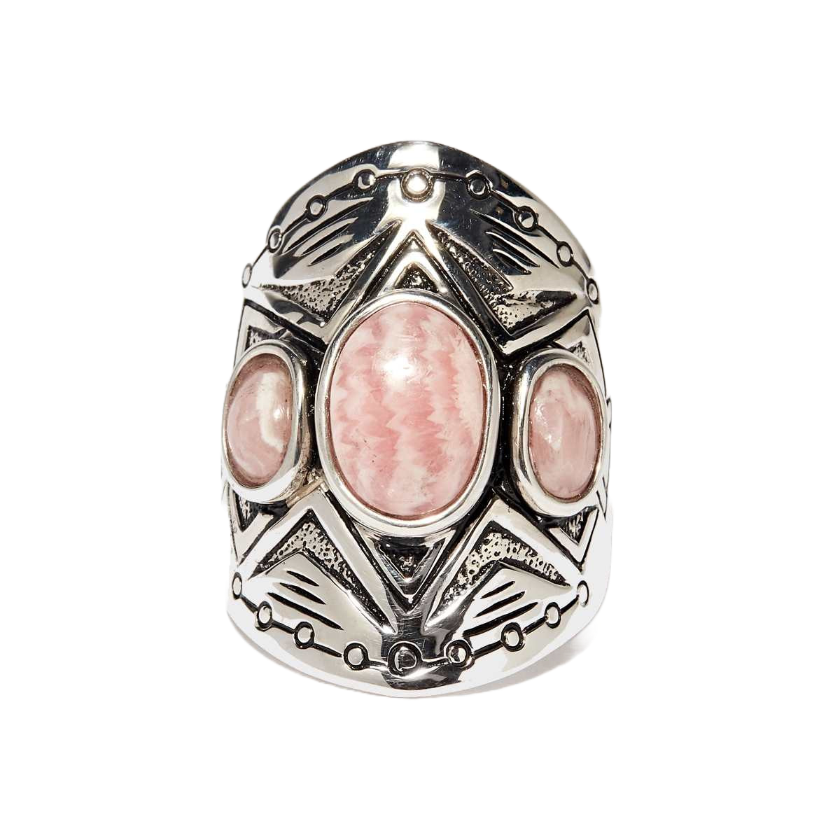 Bague "Aguacate" Rhodochrosite 3,60ct/3 et Argent Massif 925/1000