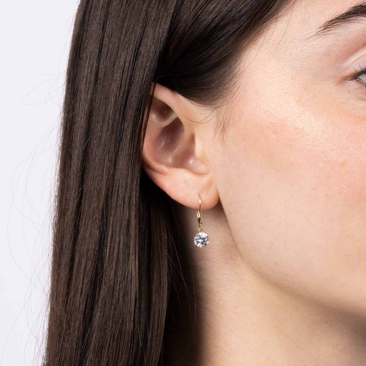 Boucles d'oreilles Or jauneet zirconium Boucles d'oreilles "Frémir" Or jaune
