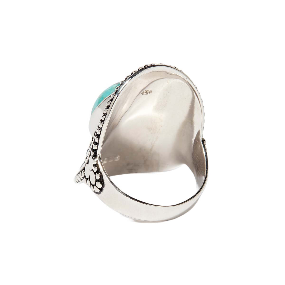 Bague "Arrayán" Turquoise compressée et Argent Massif 925/1000
