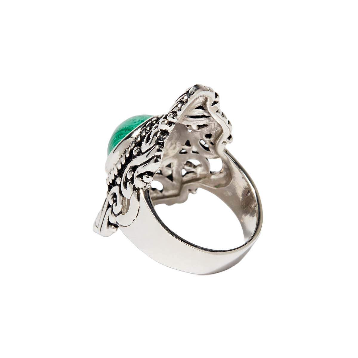 Bague "Staku Malachite" Argent 925 Bague "Belladona" Malachite 3,60ct et Argent Massif 925/1000