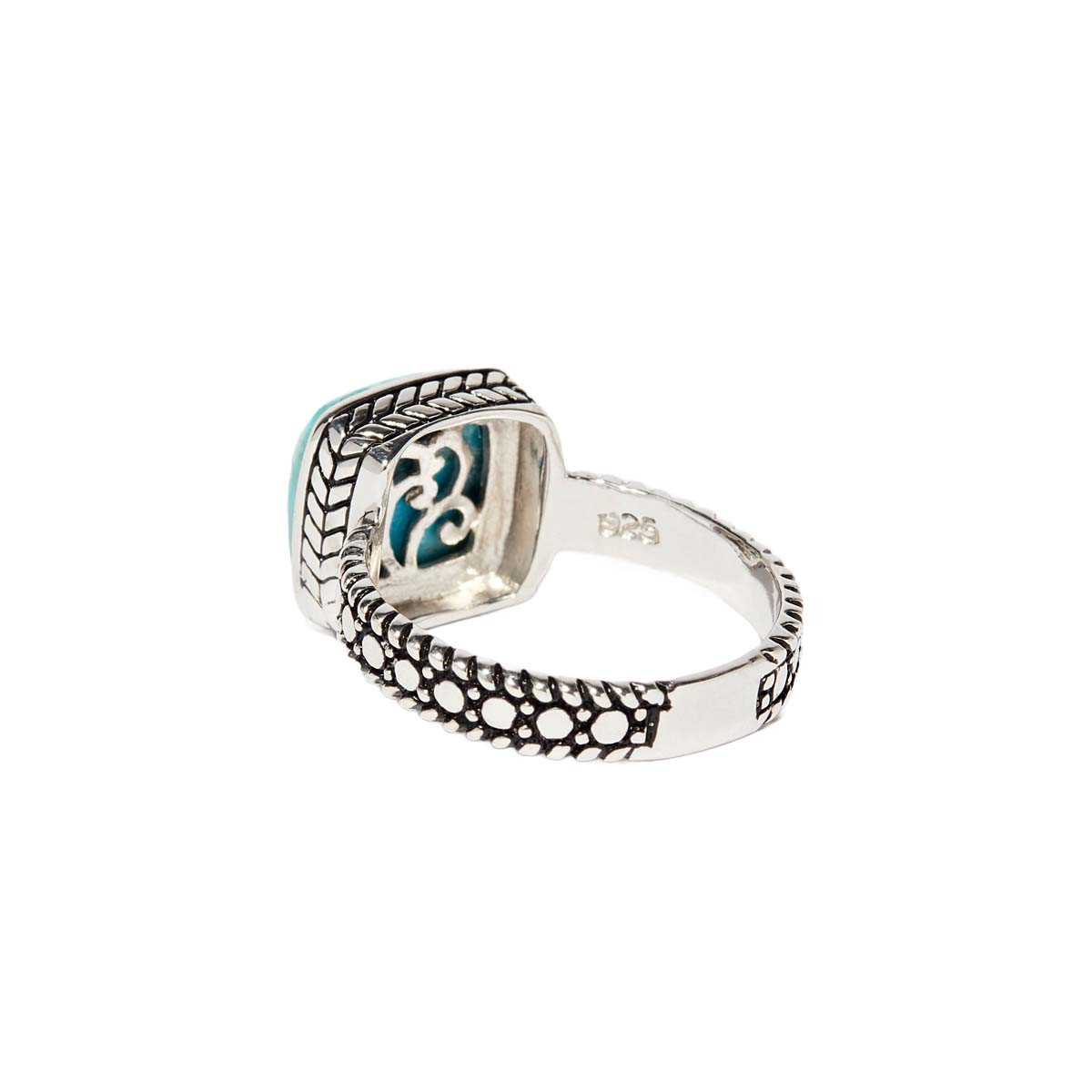 Bague "Xipe Turquoise" Argent 925 Bague "Caña" Turquoise 2,70ct et Argent Massif 925/1000