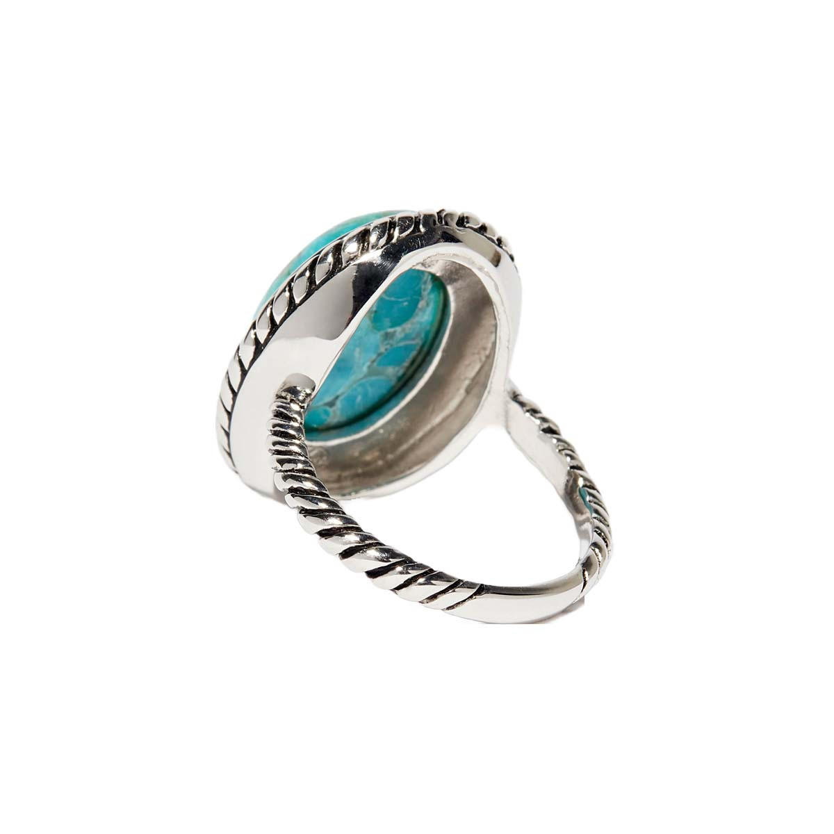 Bague "Coco" Turquoise 5,40ct et Argent Massif 925/1000