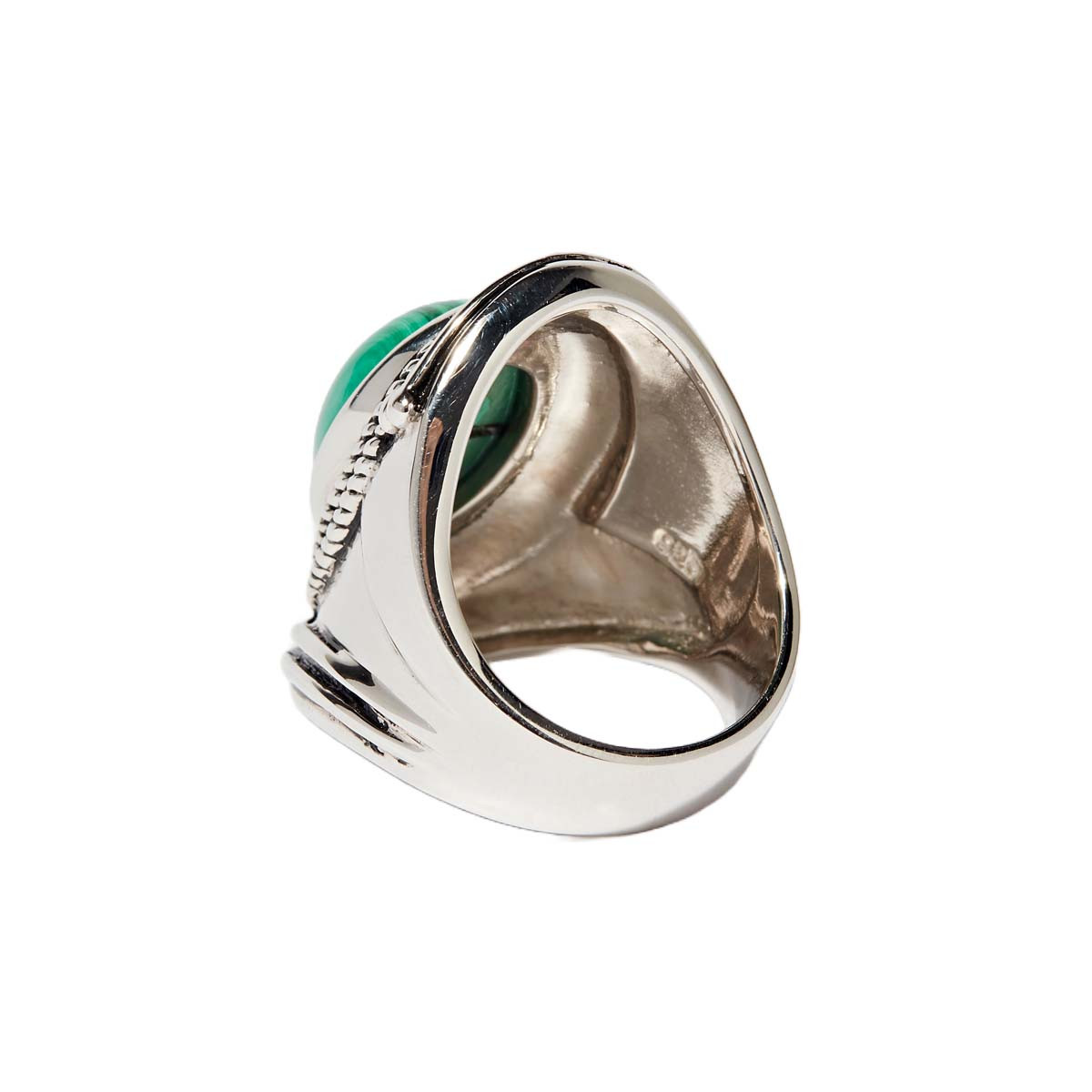Bague "Tapaxcatli Malachite" Argent 925 Bague "Cordón" Malachite 3,10ct et Argent Massif 925/1000
