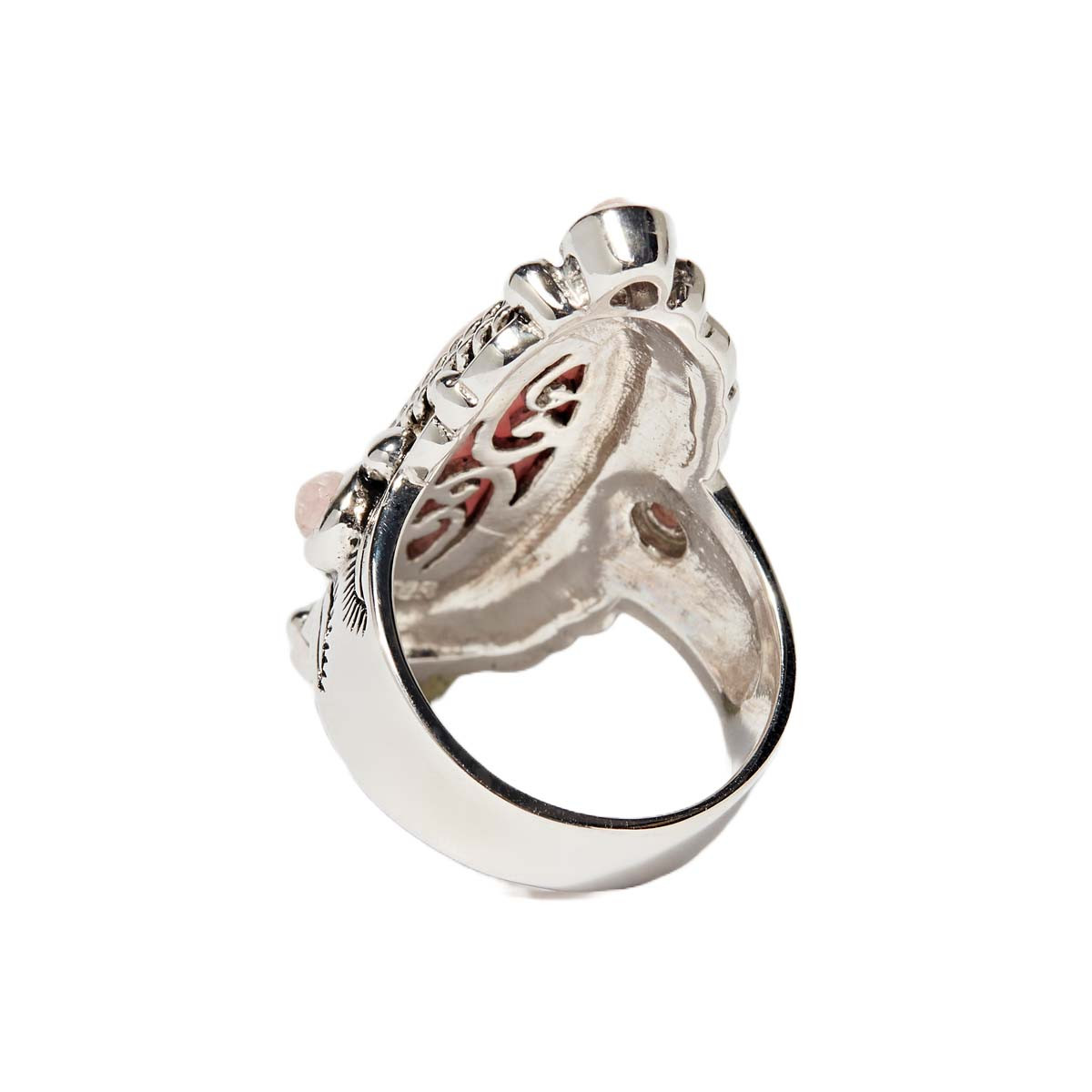 Bague "Tuhua Rhodochrosite" Argent 925 Bague "Coyol" Rhodochrosite 6,30ct/5 et Argent Massif 925/1000