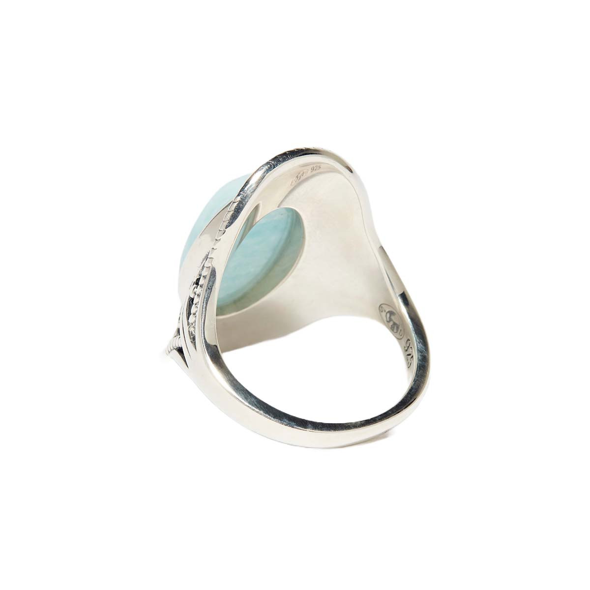 Bague "Frangipani" Larimar 4ct et Argent Massif 925/1000