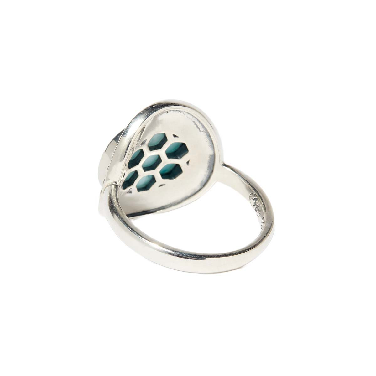 Bague "Bérago" Argent 925 Bague "Guinda" Larimar 3,03 ct et Argent Massif 925/1000