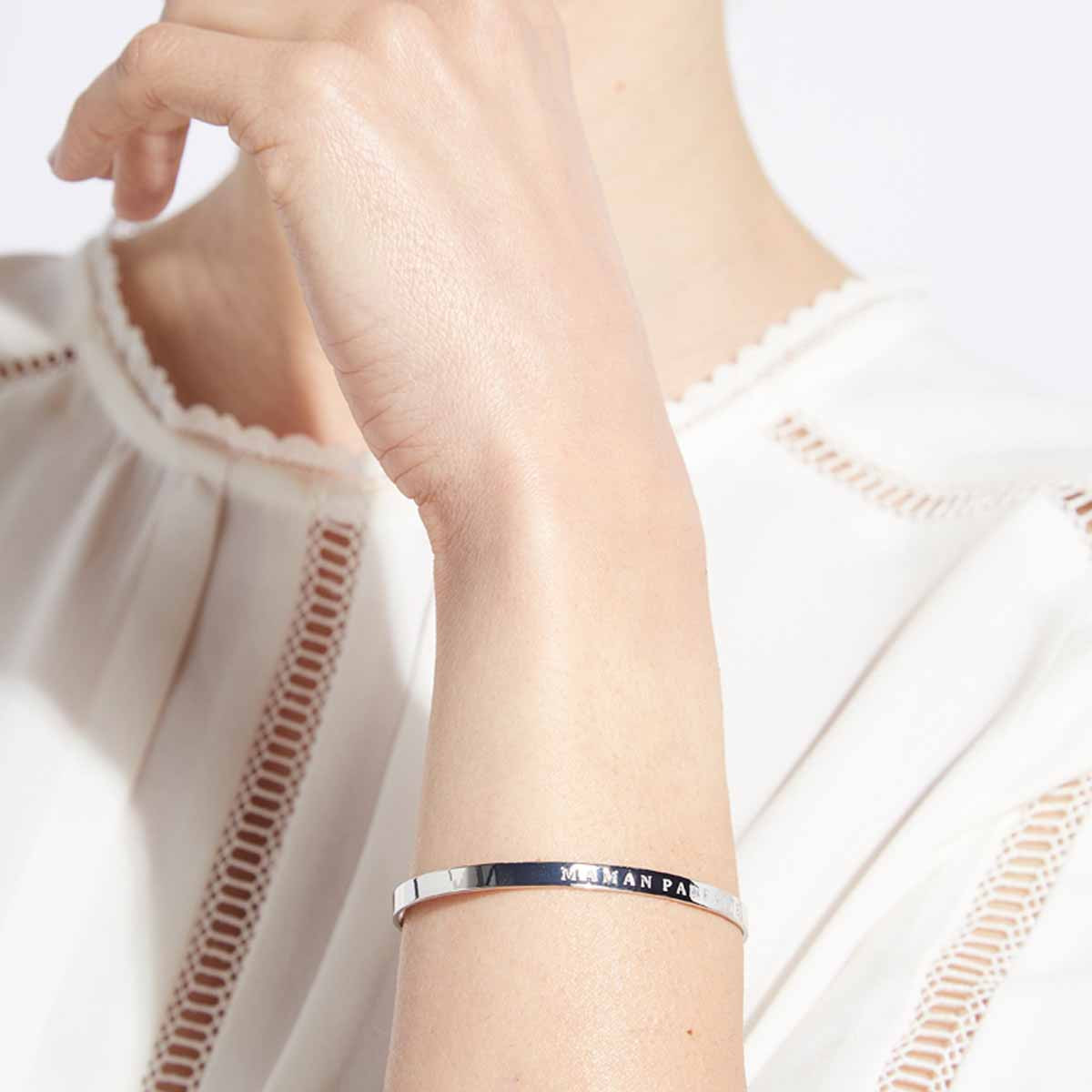 Bracelet à message "Maman Parfaite" Laiton argenté