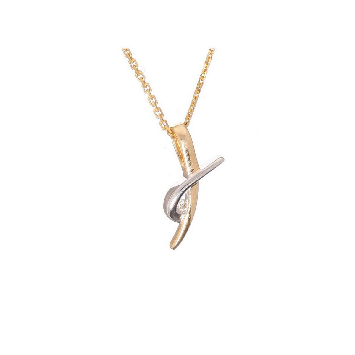 Pendentif Danse Or Bicoloreet Diamant Pendentif Danse Or Bicolore et Diamant