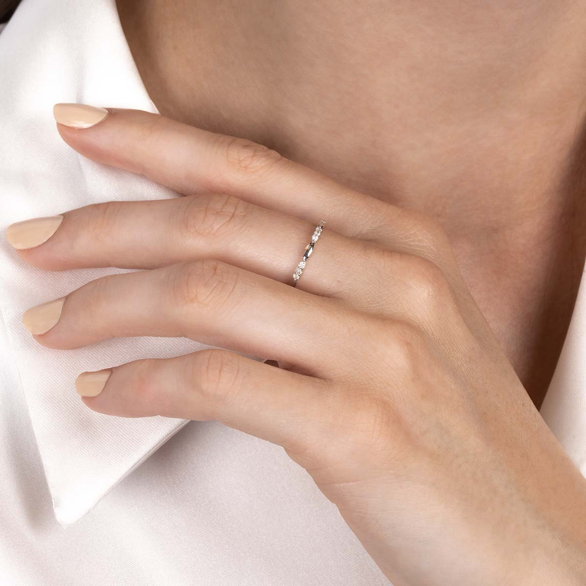 Bague "Kulim" Or blanc et Diamants Bague "Kulim" Or blanc et Diamants