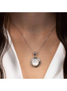Pendentif argent massif et pierre naturelle