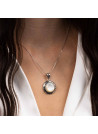 Pendentif argent massif et pierre naturelle