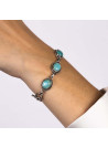 Bracelet argent massif et pierre naturelle