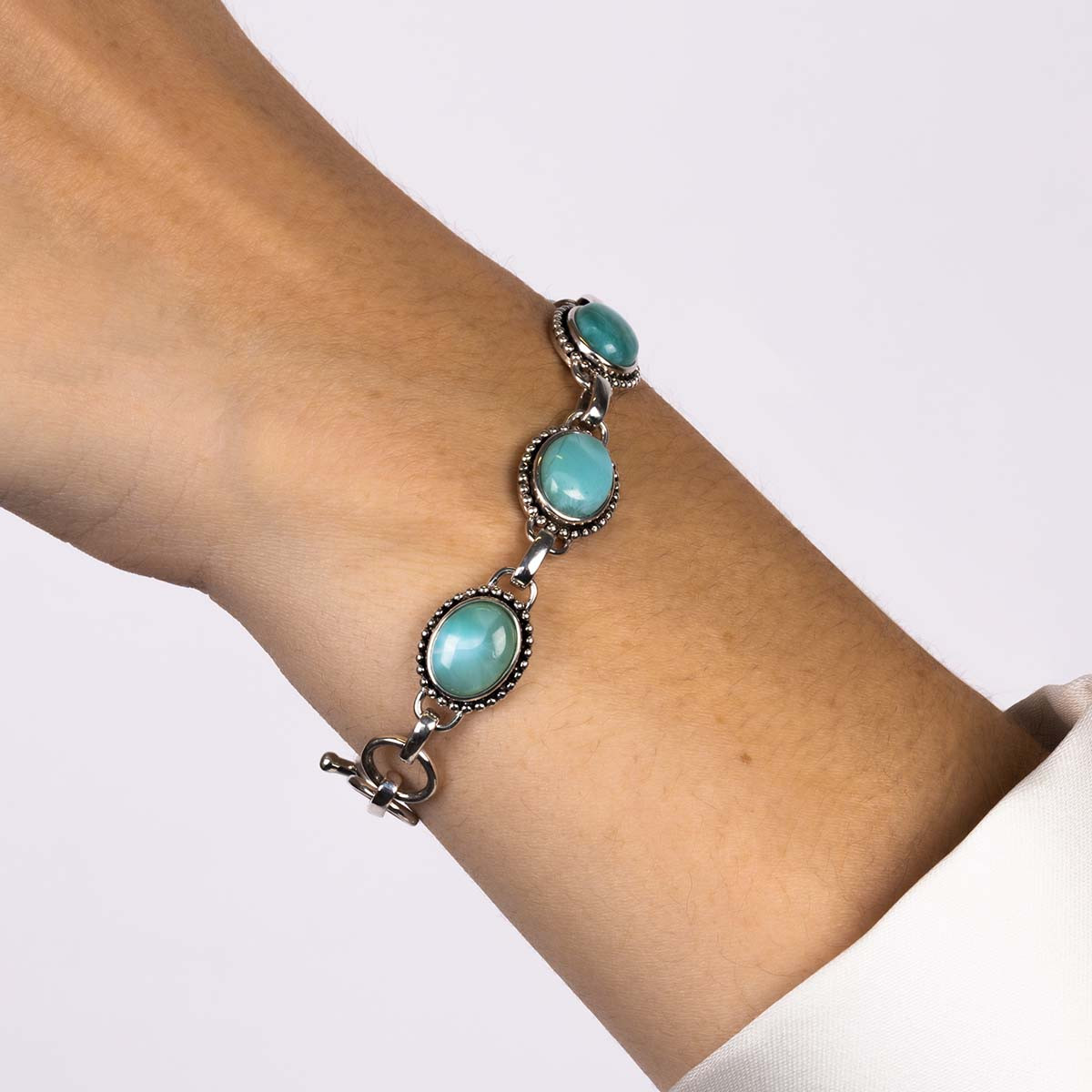 Bracelet "Baobab" Larimar 8,50ct/6 et Argent Massif 925/1000