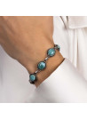Bracelet argent massif et pierre naturelle