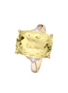 Bague "Green Hill Quartz" Or jaune et Diamants