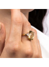 Bague "Green Hill Quartz" Or jaune et Diamants