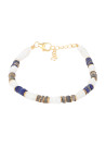 Bracelet "ihuicatl" Opale blanche, Lapis et Labradorite