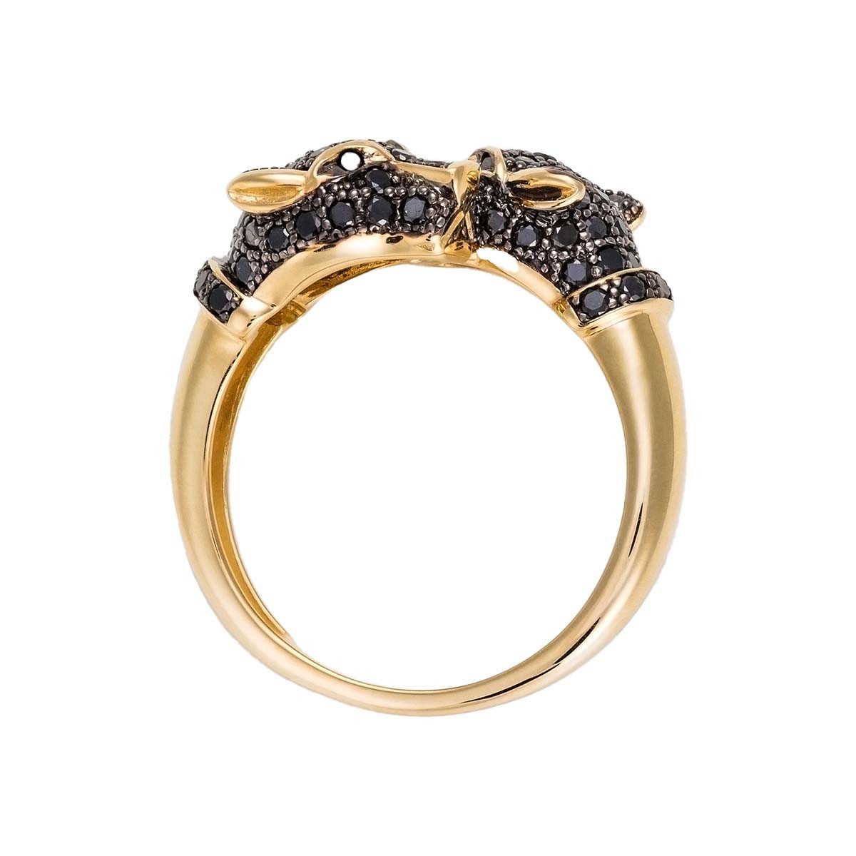Bague "Amour de Panthères" Or et Diamants Bague "Les Panthères noires" Or jaune et Diamant